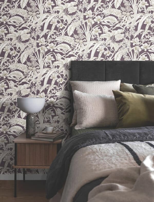 Papel pintado de estampado floral en color azul Orchid Conservatory Toile RT7884 - Imagen 12