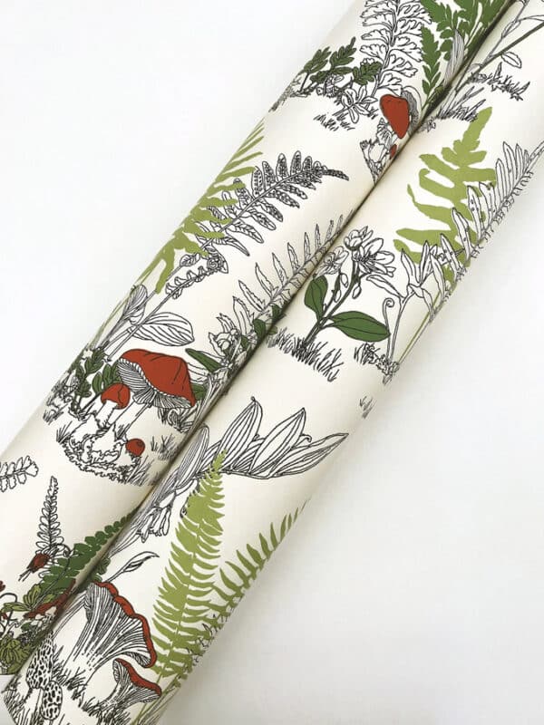 Papel pintado estampado floral en color gris Mushroom Garden Toile RT7893 - Imagen 11