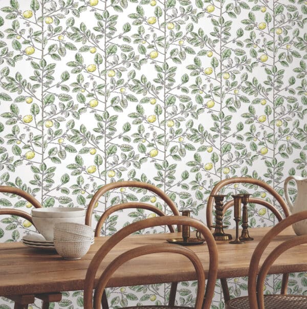 Papel pintado de frutas en color negro Limoncello Toile RT7912 - Imagen 6