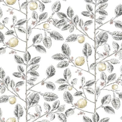 Papel pintado de frutas en color negro Limoncello Toile RT7912