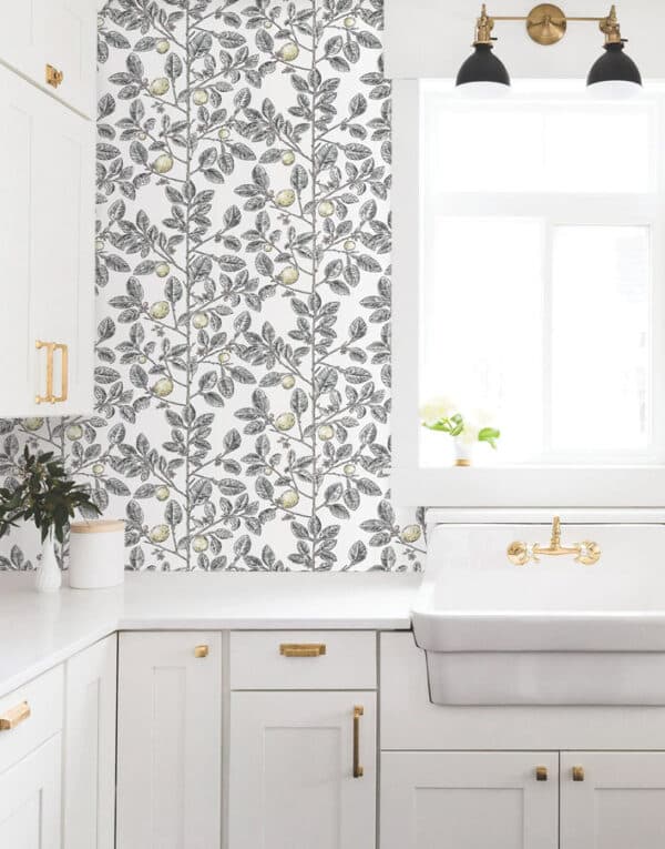 Papel pintado de frutas en color negro Limoncello Toile RT7912 - Imagen 4