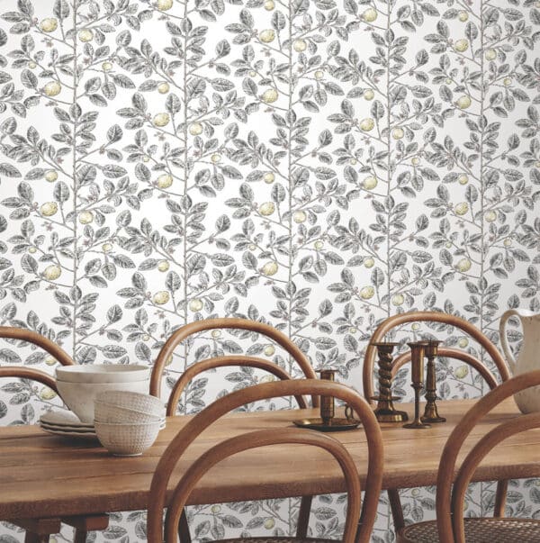 Papel pintado de frutas en color negro Limoncello Toile RT7912 - Imagen 3