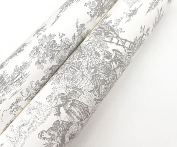 Papel pintado de Toile de Jouy en color gris Campagne Toile RT7940 - Imagen 5