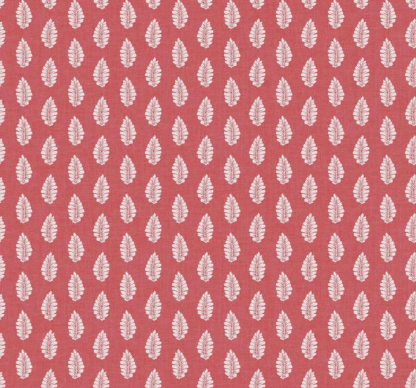 Papel pintado de dibujo pequeño en color rojo Feather Parade Coral A00046