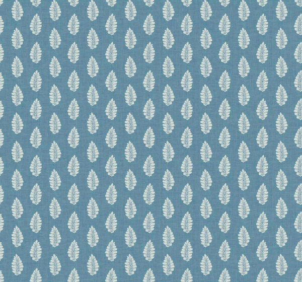 Papel pintado de dibujo pequeño en color azul Feather Parade Indigo A00047