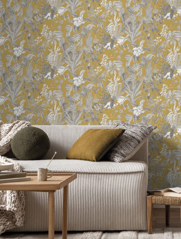 Papel pintado de estampado floral en color amarillo Origins 049-OGN - Imagen 3