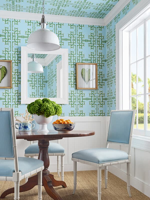 Papel pintado de trellis en color verde Boca Bamboo Green T13900 - Imagen 9