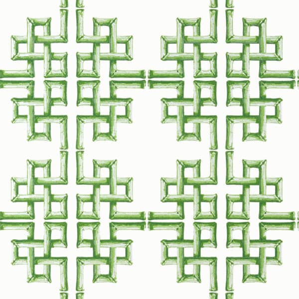 Papel pintado de trellis en color verde Boca Bamboo Green T13900