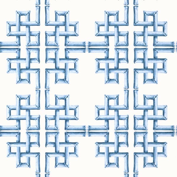 Papel pintado de trellis en color azul Boca Bamboo Blue T13901
