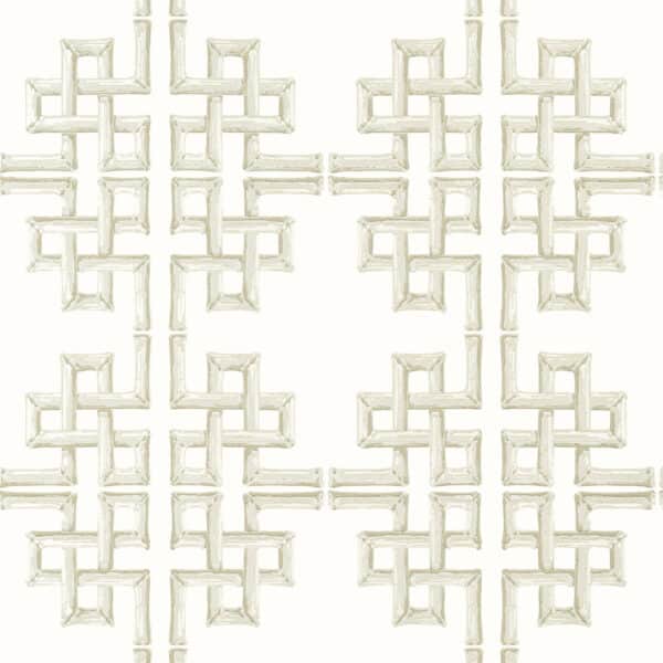 Papel pintado de trellis en color beige Boca Bamboo Beige T13905