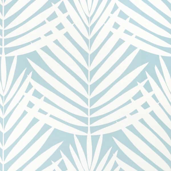 Papel pintado de hojas en color azul Croatia Spa Blue T13936