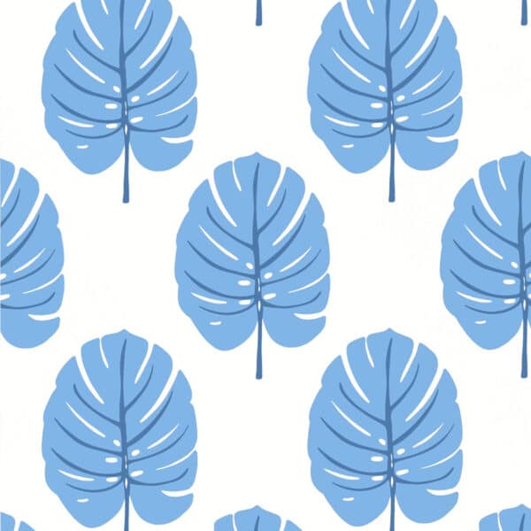 Papel pintado de hojas en color azul Monstera Blue T13953