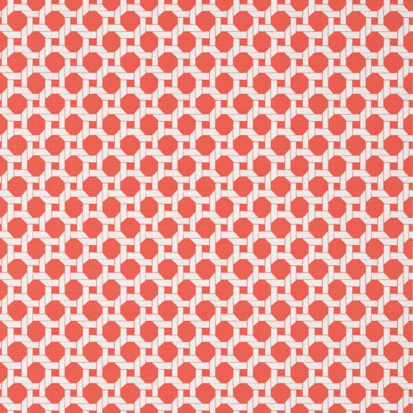 Papel pintado geométrico en color rojo Charter Coral T13958