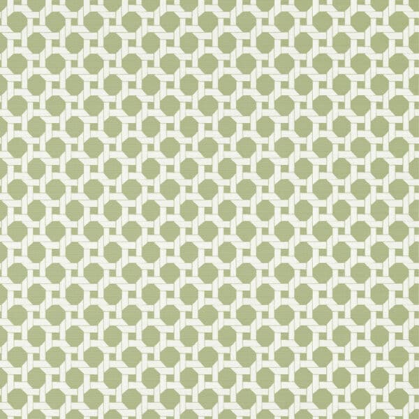 Papel pintado geométrico en color verde Charter Sage T13959