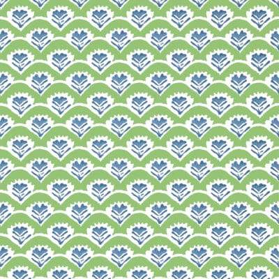 Papel pintado de dibujo pequeño en color verde Emily Green and Blue T16251