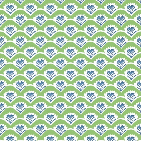 Papel pintado de dibujo pequeño en color verde Emily Green and Blue T16251