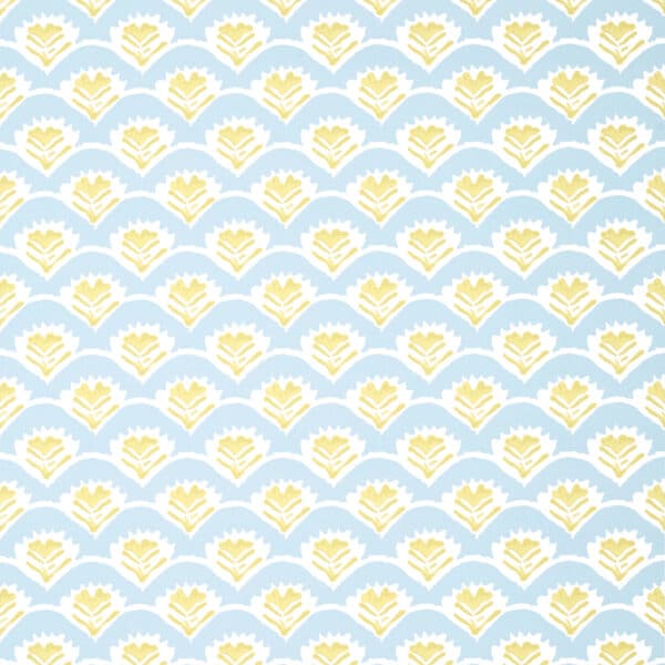 Papel pintado de dibujo pequeño en color azul Emily Yellow and Blue T16253