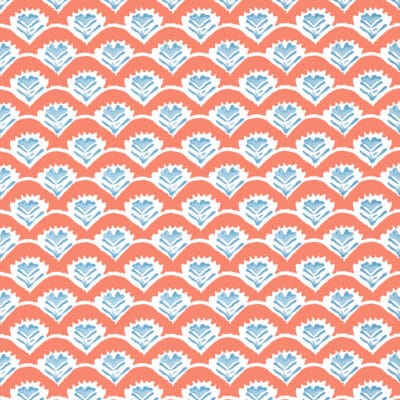 Papel pintado de dibujo pequeño en color rojo Emily Coral and Blue T16254