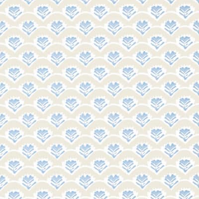 Papel pintado de dibujo pequeño en color azul Emily Beige and Blue T16256