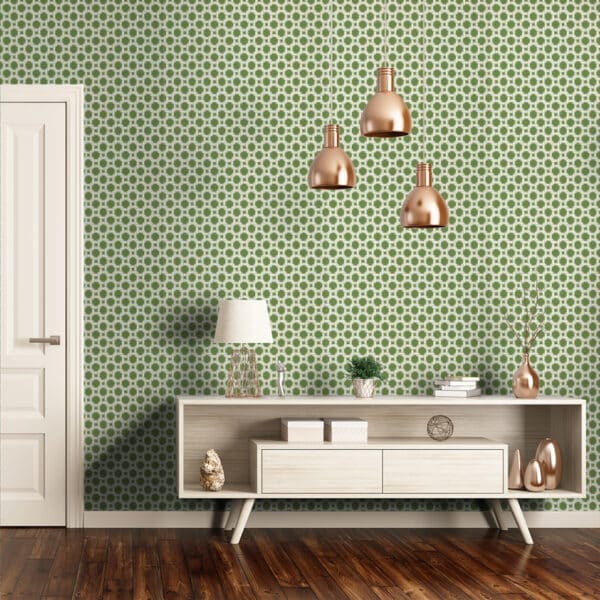 Papel pintado geométrico en color verde Charter Sage T13959 - Imagen 4