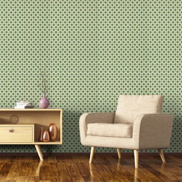 Papel pintado geométrico en color verde Charter Sage T13959 - Imagen 3