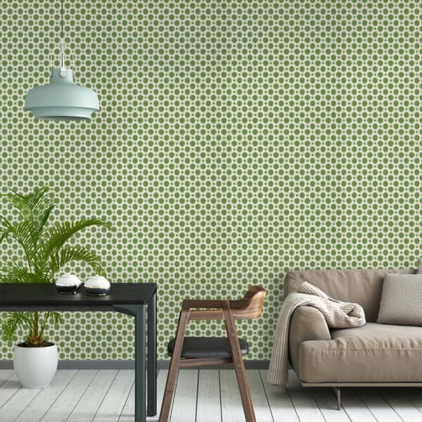 Papel pintado geométrico en color verde Charter Sage T13959 - Imagen 5