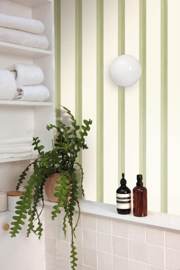 Papel pintado de rayas en color verde Satisfaction 105350710 - Imagen 3