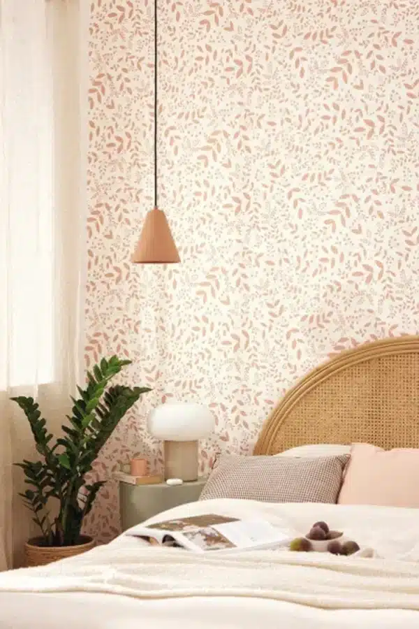 Papel pintado de hojas en color rosa Sympathy 105340429 - Imagen 4