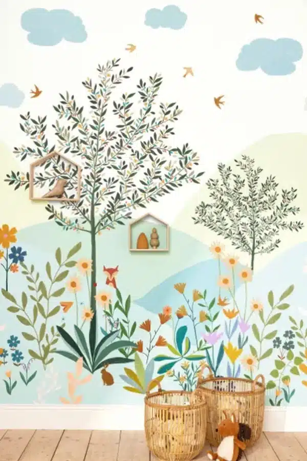 Mural de papel pintado de árboles en color verde Heidi 104460743 - Imagen 4