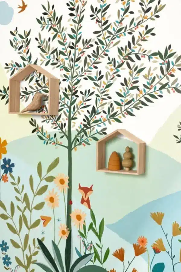 Mural de papel pintado de árboles en color verde Heidi 104460743 - Imagen 3