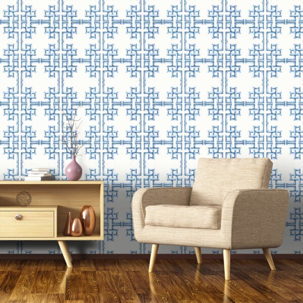 Papel pintado de trellis en color verde Boca Bamboo Green T13900 - Imagen 5