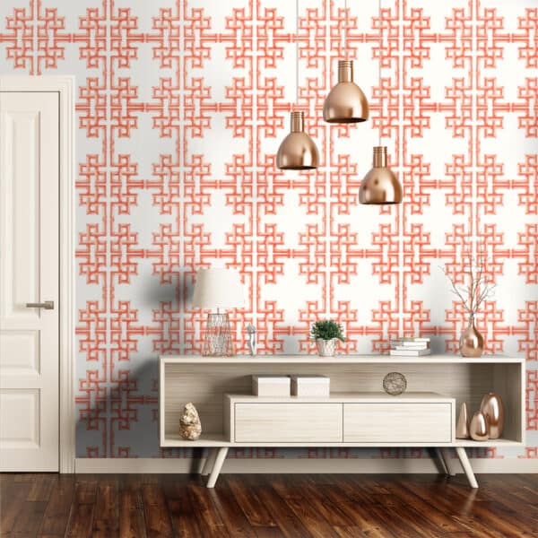 Papel pintado de trellis en color verde Boca Bamboo Green T13900 - Imagen 6
