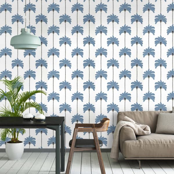 Papel pintado de palmeras en color plata Sunset Boulebard Metallic Silver T13947 - Imagen 8