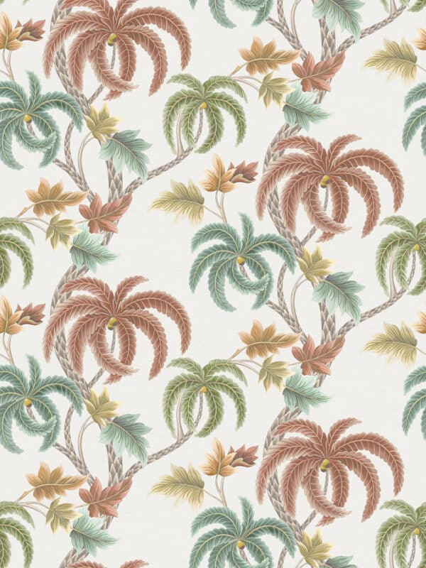 Papel pintado de palmeras en color verde Shalimar Chestnut W7903-02