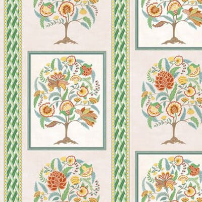 Papel pintado de rayas en color verde Taniska Apple-Gold W7906-02