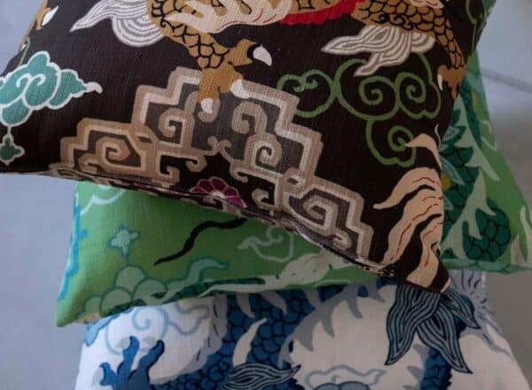 Tela diseño oriental en color azul Draco 03 - Imagen 4