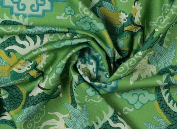 Tela diseño oriental en color azul Draco 03 - Imagen 6
