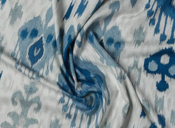 Tela de Ikat en color azul Malaca 01 - Imagen 7