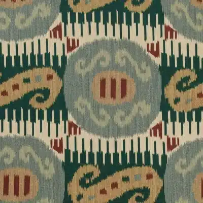 Tela de Ikat en color verde Bosphorus 02