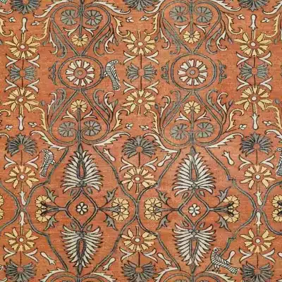 Tela de estampado floral en color naranja Kay 04
