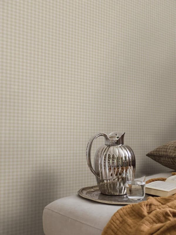 Papel pintado de cuadros en color beige Picnic Check 7867 - Imagen 3