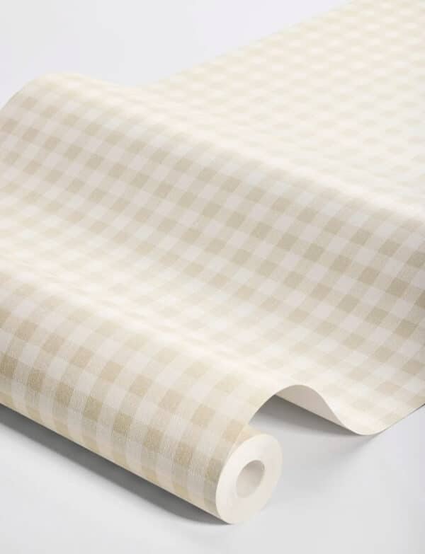 Papel pintado de cuadros en color beige Picnic Check 7867 - Imagen 5