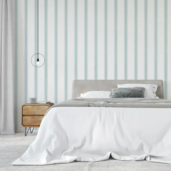Papel pintado de rayas en color azul Cambridge Stripe T36468 - Imagen 4