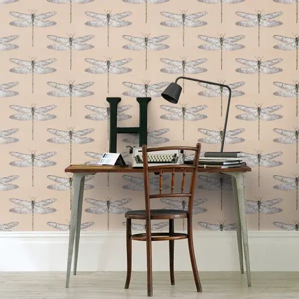 Papel pintado de libélulas en color verde Demoiselle HRTW113143 - Imagen 18