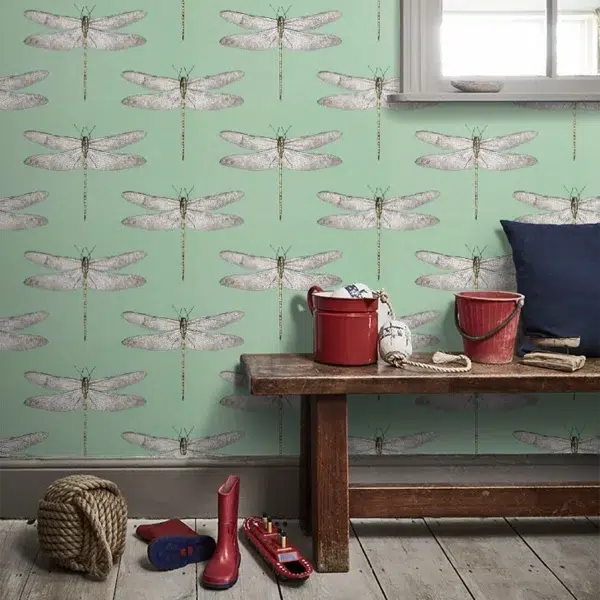Papel pintado de libélulas en color azul Demoiselle HRTW113144 - Imagen 14