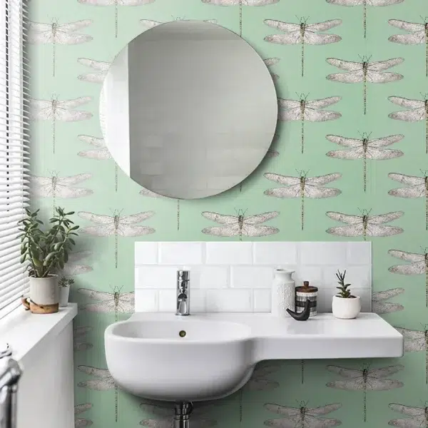 Papel pintado de libélulas en color azul Demoiselle HRTW113144 - Imagen 11