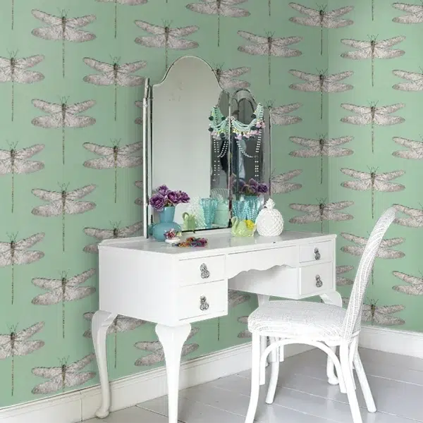 Papel pintado de libélulas en color azul Demoiselle HRTW113144 - Imagen 10