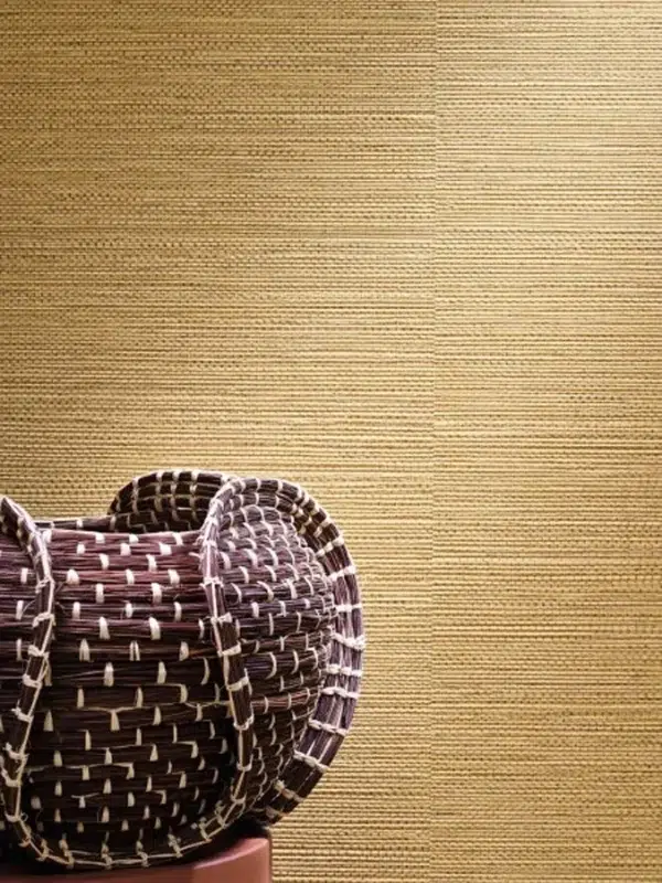 Papel pintado símil fibras naturales en color verde Zostera 75972446 - Imagen 5