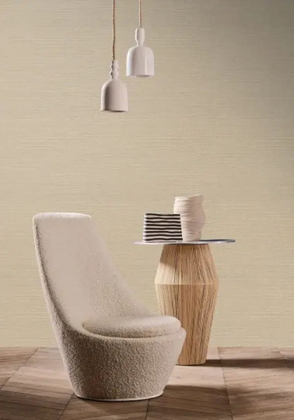 Papel pintado símil fibras naturales en color verde Zostera 75972446 - Imagen 7