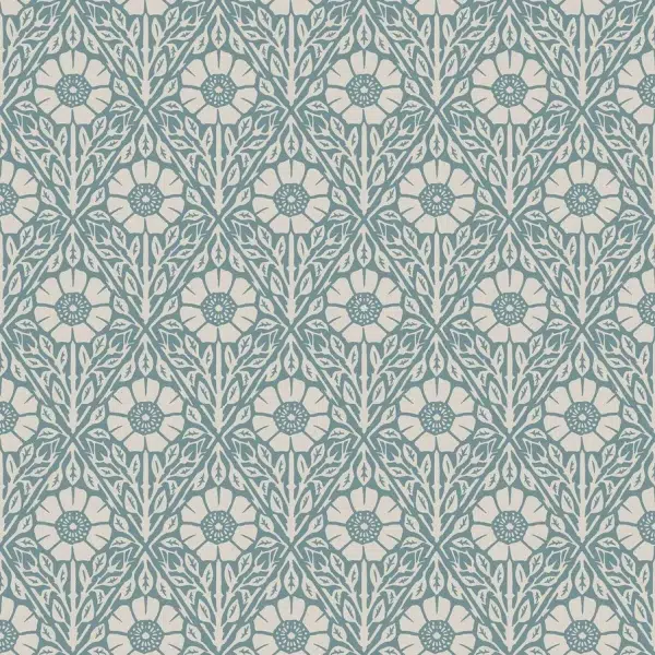 Papel pintado de flores en color azul Nyponros 5813